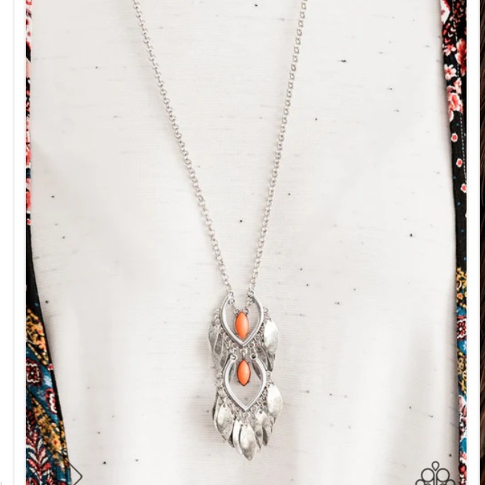 Paparazzi Summer SOUL-stice Orange Necklace and Earrings Set